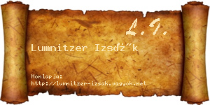 Lumnitzer Izsák névjegykártya